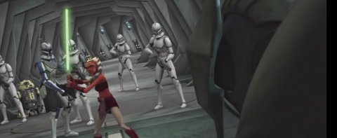 Ashoka y sus hombres se preparan para el ataque de Grievous