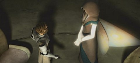 Obi-Wan habla con uno de los famosos ngeles de Iego