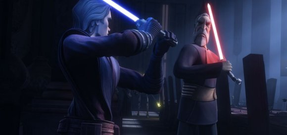 Anakin Skywalker se enfrenta al Conde Dooku