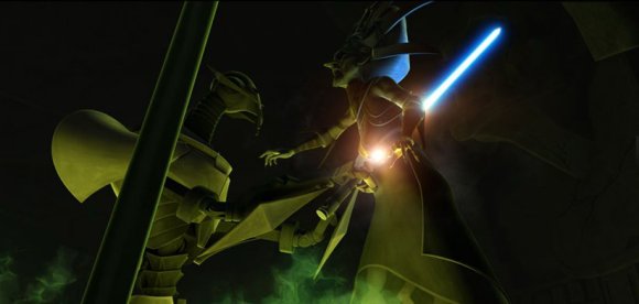El General Grievous mata a la vieja Daka