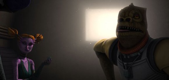 Latts Razzi y Bossk hablan con Ventress sobre la muerte de Oked