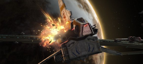El Almirante Trench contacta con Dooku en presencia del droide táctico Kraken
