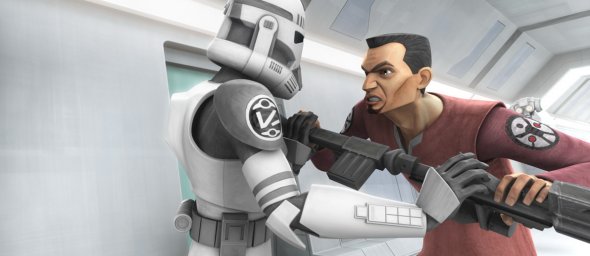 Fives ataca a los clones vigilantes y escapa con AZI-3