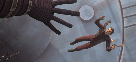 Clovis se deja caer para que Anakin salve a Amidala