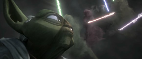 El Maestro Yoda ve la destrucción de los Jedi en la cueva de Dagobah
