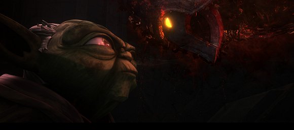 El fantasmas de Darth Bane se encara con el Maestro Yoda