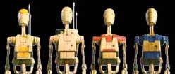 Los cuatro tipos de androides con sus colores 