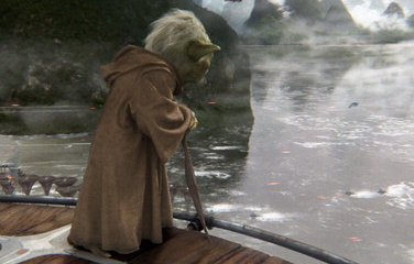 Yoda meditando en la Batalla de Kashyyyk