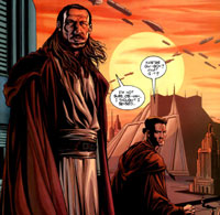 Qui-Gon con su padawan Obi-Wan en Coruscant 