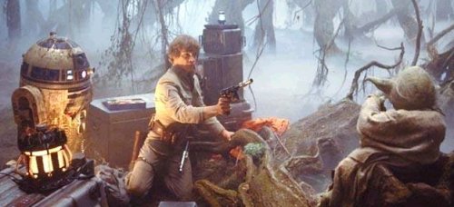 Luke y Yoda en Dagobah