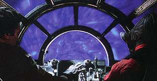 El hiperespacio visto desde el interior de una nave