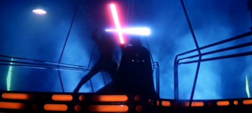 Luke y Vader se enfrenta en duelo